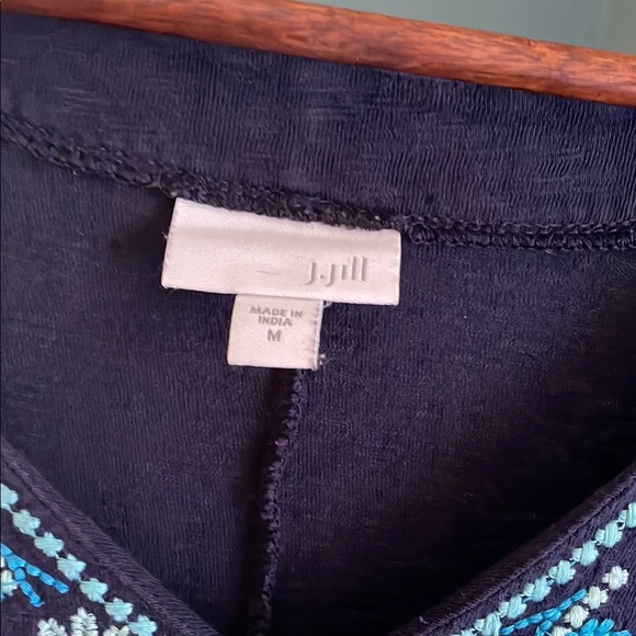 J. Jill Navy Blue Embroidered Sleeveless Maxi Dress – Size M - Picture 2 of 4